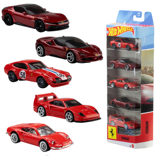 1/64 Hot Wheels Ferrari Cars 5-Pack (MP)