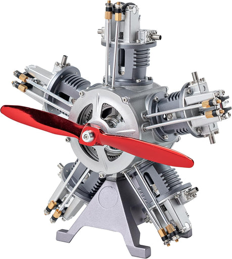 TECHING DM116 Jet Engine Model Kit 5-Cylinder Radial Engine Model Kit That Runs Mechanical Metal Assembly 230+pcs