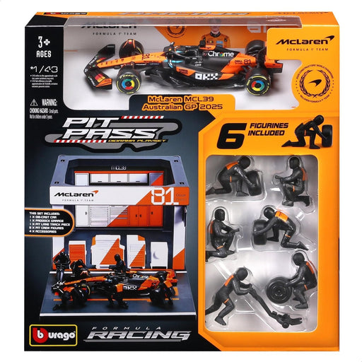Bburago 1/43 McLaren Team MCL39 F1 2025 Formula Pit Pass #81 Oscar Piastri