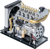 TECHING DM-115 Mini Diesel Engine Model kit That Runs OHV 4-Cylinder Engine Mechanical Metal Assembly DIY Car Engine Model Kit 300+pcs
