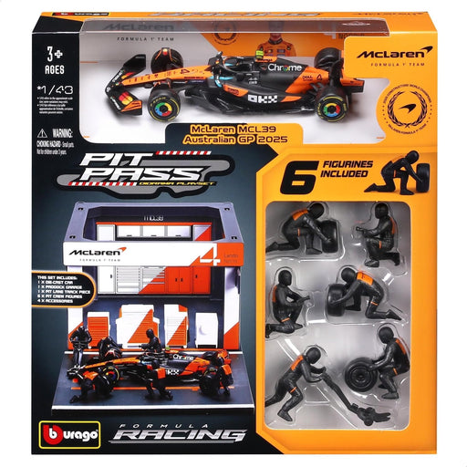 Bburago 1/43 McLaren Team MCL39 2025 Formula Pit Pass #4 Lando Norris