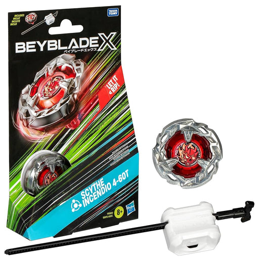 Takara Tomy Beyblade X Launcher Scythe Incendio 4-60T Starter Pack Top & Launcher