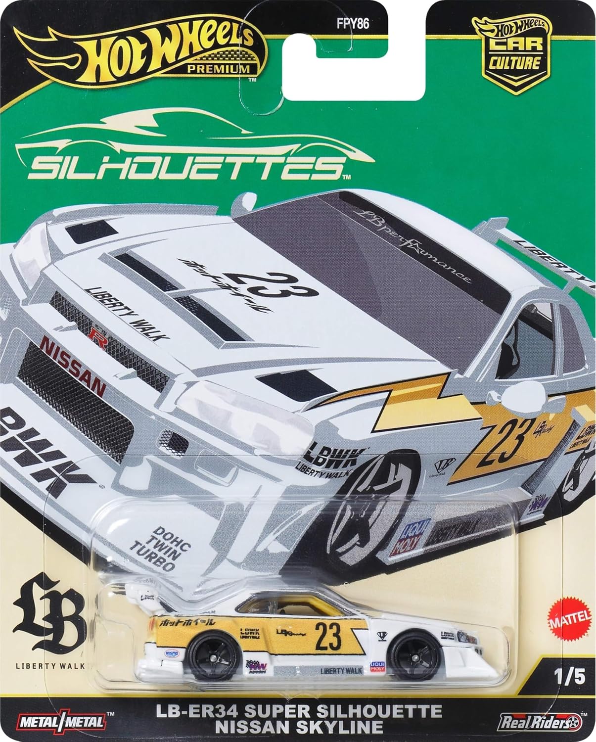 1/64 Hot Wheels Premium Silhouettes LB-ER34 Super Silhouette Nissan Sk ...