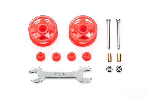 Mini 4WD GUP Low Friction Plastic Double Rollers (Red, 19-19mm)