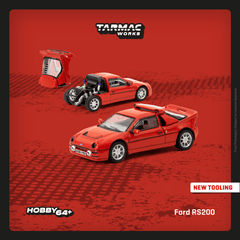 1/64 Tarmac Ford RS200 Red HOBBY64