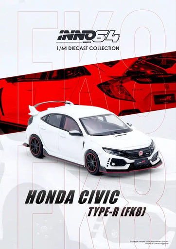1/64 Inno64 Honda Civic Type-R (FK8) White IN64-FK8-WHI