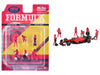 1/64 American Diorama Figure Set Formula 1 Pit Crew Team Red