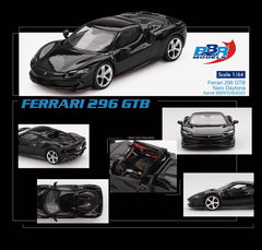 1/64 BBR Models Ferrari 296 GTB Nero Daytona Black BBRFER64003