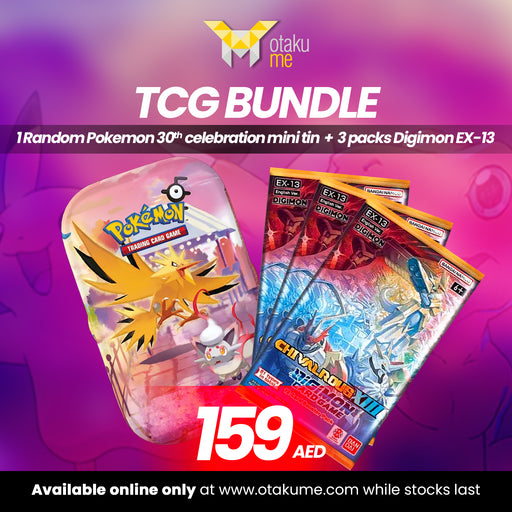 Bundle: Pokemon 30th Celebration Mini Tin + Digimon EX-13 (3 pack)