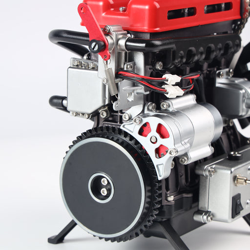 DM111R Turbocharged 4-Cylinder Engine Mechanical Model Kit DIY All Metal Assembly 360+ Pieces (DM111 - RED)