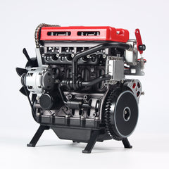 DM111R Turbocharged 4-Cylinder Engine Mechanical Model Kit DIY All Metal Assembly 360+ Pieces (DM111 - RED)