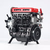 DM111R Turbocharged 4-Cylinder Engine Mechanical Model Kit DIY All Metal Assembly 360+ Pieces (DM111 - RED)