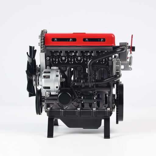 DM111R Turbocharged 4-Cylinder Engine Mechanical Model Kit DIY All Metal Assembly 360+ Pieces (DM111 - RED)