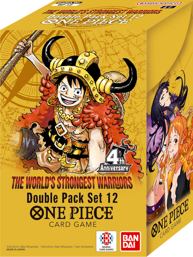 One Piece Card Game DP-12 Double Pack Set The World's Strongest Warriors (2 Packs + 1 Don + 1 Case) English Ver.
