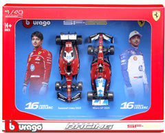 Bburago 1/43 Ferrari Formula 1 SF-25 #16 Charles LeClerc 2 pack