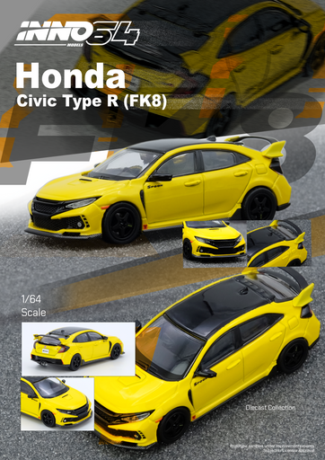1/64 Inno64 Honda Civic Type-R (FK8) Yellow IN64-FK8-YL (MP)
