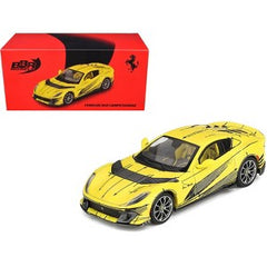 1/64 BBR Models Ferrari 812 Competizione Matt Yellow with Graphics and Yellow Interior Tailor Made
