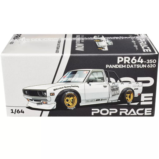 1/64 PopRace PR64-350 Datsun Pandem Pickup Truck Rocket Bunny Racing 620 White (MP)
