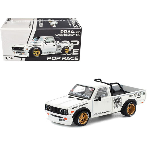 1/64 PopRace PR64-350 Datsun Pandem Pickup Truck Rocket Bunny Racing 620 White (MP)