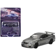 1/64 Mini GT Nissan Skyline GT-R NISMO BCNR33 CRS Version Dark Metal Gray Metallic #1128 BLISTER