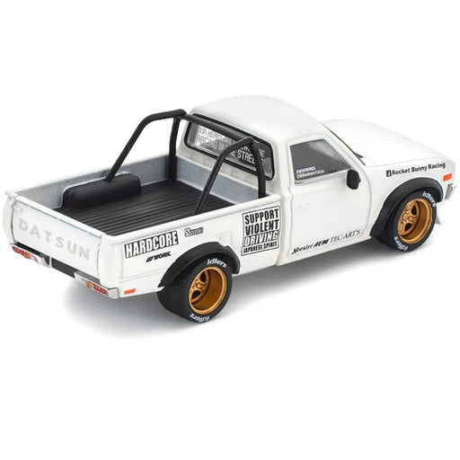 1/64 PopRace PR64-350 Datsun Pandem Pickup Truck Rocket Bunny Racing 620 White (MP)