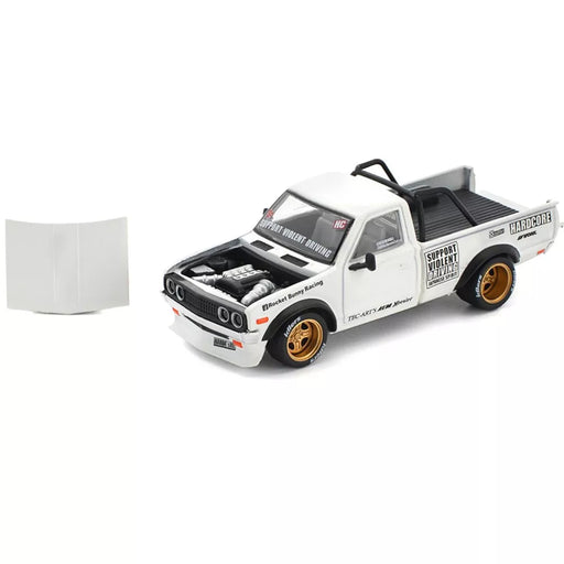 1/64 PopRace PR64-350 Datsun Pandem Pickup Truck Rocket Bunny Racing 620 White (MP)