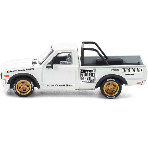 1/64 PopRace PR64-350 Datsun Pandem Pickup Truck Rocket Bunny Racing 620 White (MP)