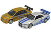 Tomica Premium Unlimited 25 years of Fast and Furious Nissan Skyline GT-R BNR34 and Mitsubishi Lancer Evolution VII Metallic Color 2-Pack (MP)