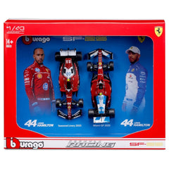 Bburago 1/43 Ferrari Formula 1 SF-25 #44 Lewis Hamilton 2 pack