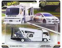 1/64 Hot Wheels Premium Team Transport JHX94 Honda Civic Type R and Kousoku Hauler (MP)