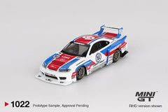1/64 Mini GT Nissan LB-Super Silhouette S15 Silvia Garasi Drift x LBWK White MGT01022-CH