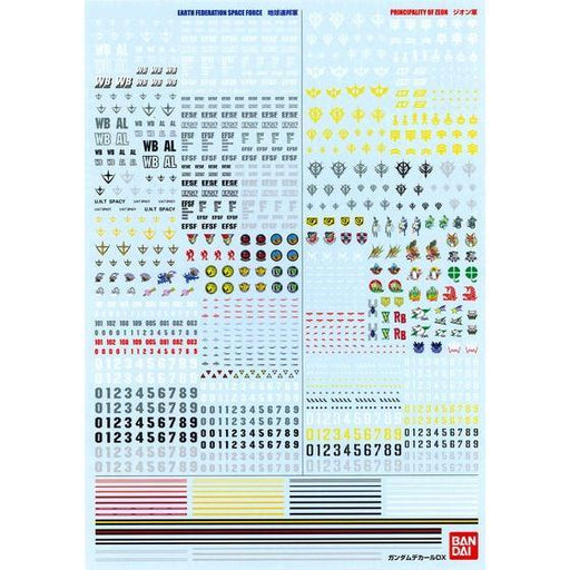Gundam Decal DX #01 for Gundam (First) One Year War MS (A4 size)