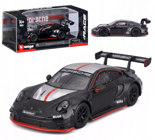 Bburago 1/43 Porsche 911 GT3 R Black/Silver