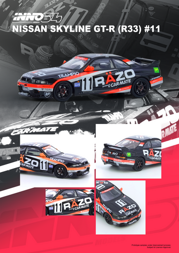 1/64 Inno64 Nissan Skyline GT-R R33 11 RAZO TRAMPIO N1 Super Endurance Series SENDAN HIGHLAND 1995 Winner