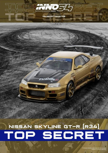 1/64 Inno64 Nissan Skyline GTR R34 Top Secret Gold