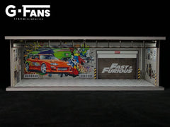 1/64 G-Fans 710016 Fast and Furious Car Garage with LED Diorama
