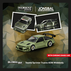 1/64 Tarmac Works Toyota Sprinter Trueno AE86 Widebody Green 2025 T64G-060-GR