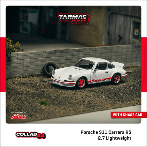 1/64 Schuco Tarmac Works Porsche 911 Carrera RS 2.7 Lightweight White/Red COLLAB64