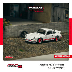 1/64 Schuco Tarmac Works Porsche 911 Carrera RS 2.7 Lightweight White/Red COLLAB64