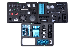 TECHING DM111 Turbocharged 4-Cylinder Engine Mechanical Model Kit DIY All Metal Assembly 360+ Pieces Blue