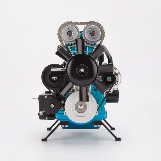 DM111B Turbocharged 4-Cylinder Engine Mechanical Model Kit DIY All Metal Assembly 360+ Pieces (DM111 - BLUE)