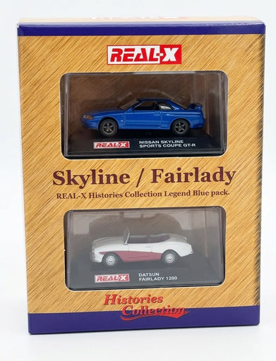 1/72 Real-X No. 4 Skyline Sports Coupe GT-R (navy blue) & Datsun Fair Lady 1200 (white x wine-red) (MP)