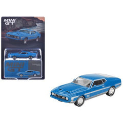 1/64 Mini GT Ford Mustang Mach 1 Grabber Blue #1138 BLISTER