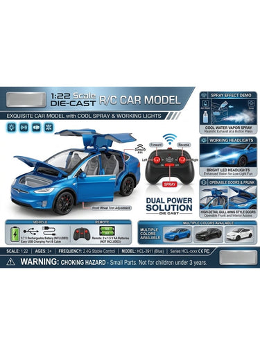 1/22 Funsterz RC HCL-3911C Tesla Die-cast RC Car Blue/Black Assortment