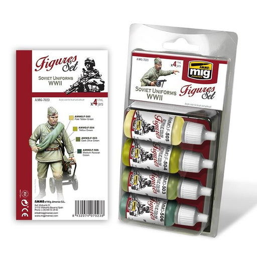Ammo Acrylic Figures Set (17ml x 4) Soviet Uniforms WWII