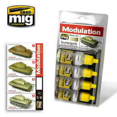 Ammo Acrylic Modulation Set (17ml x 4) Dunkelgelb (Dark Yellow) Modulation Set