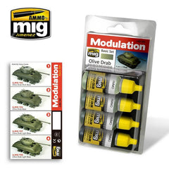 Ammo Acrylic Modulation Set (17ml x 4) Olive Drab Modulation Set