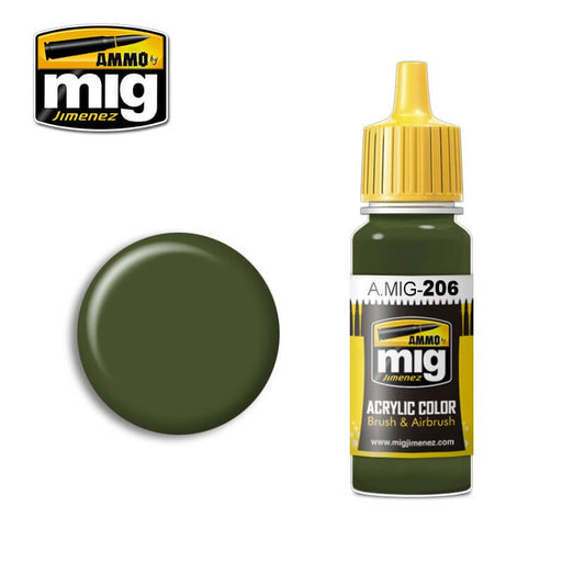 Ammo Acrylic Paint (17ml) 206 FS 34079 (BS 641) (RLM 81) Dark Green