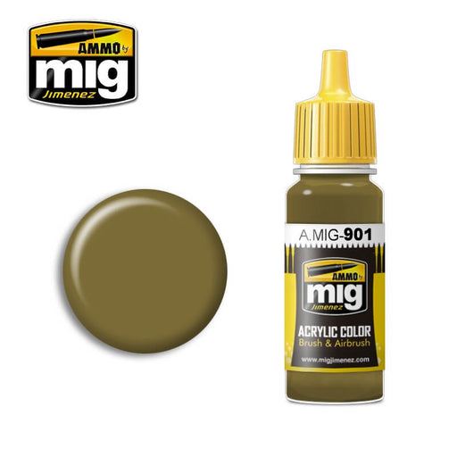 Ammo Acrylic Paint (17ml) 901 Dunkelgelb (Dark Yellow) Dark Base
