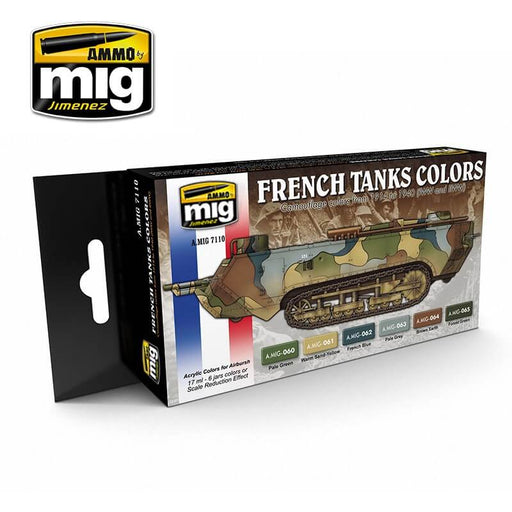 Ammo Acrylic Paint Set (17ml x 6) WWI & WWII French Tanks Colors (Camouflage Colors 1914-1940)